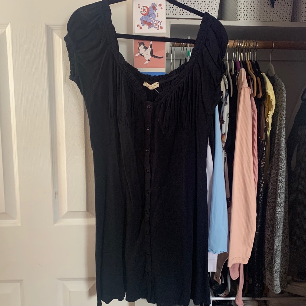 navy blue button up dress